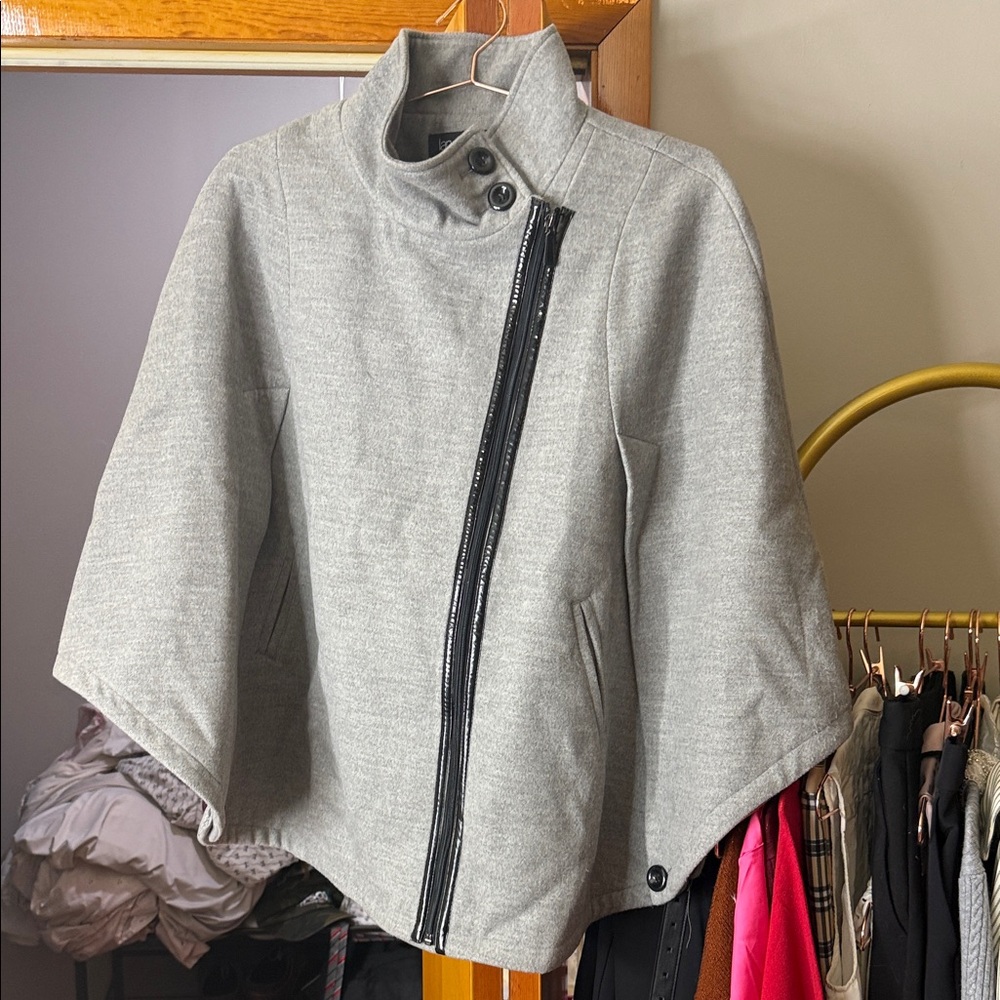 Lane Bryant Light Gray Asymmetrical Jacket